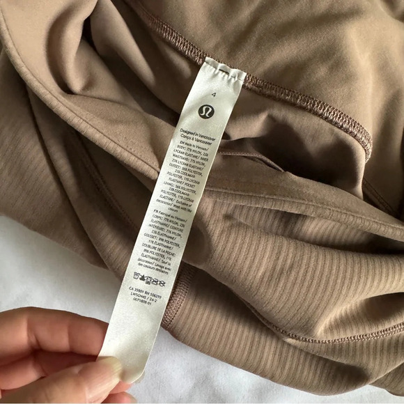 🆕🤎 Lululemon Wunder Train High Rise Ribbed Tight 28” - Taupetastic - Picture 7 of 9
